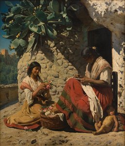 家の外の2人のジプシーの女性 作： Peder Severin Krøyer